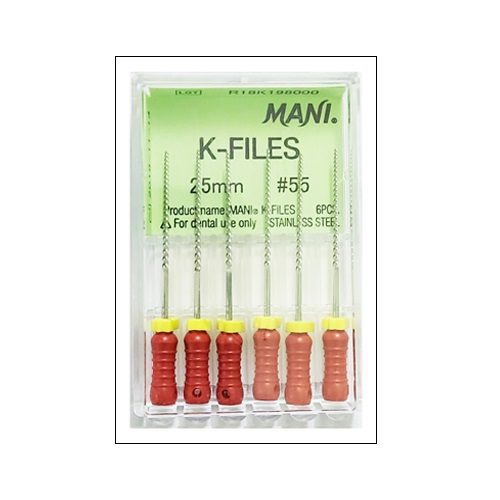 Mani K Files 25mm #90-140 Dental